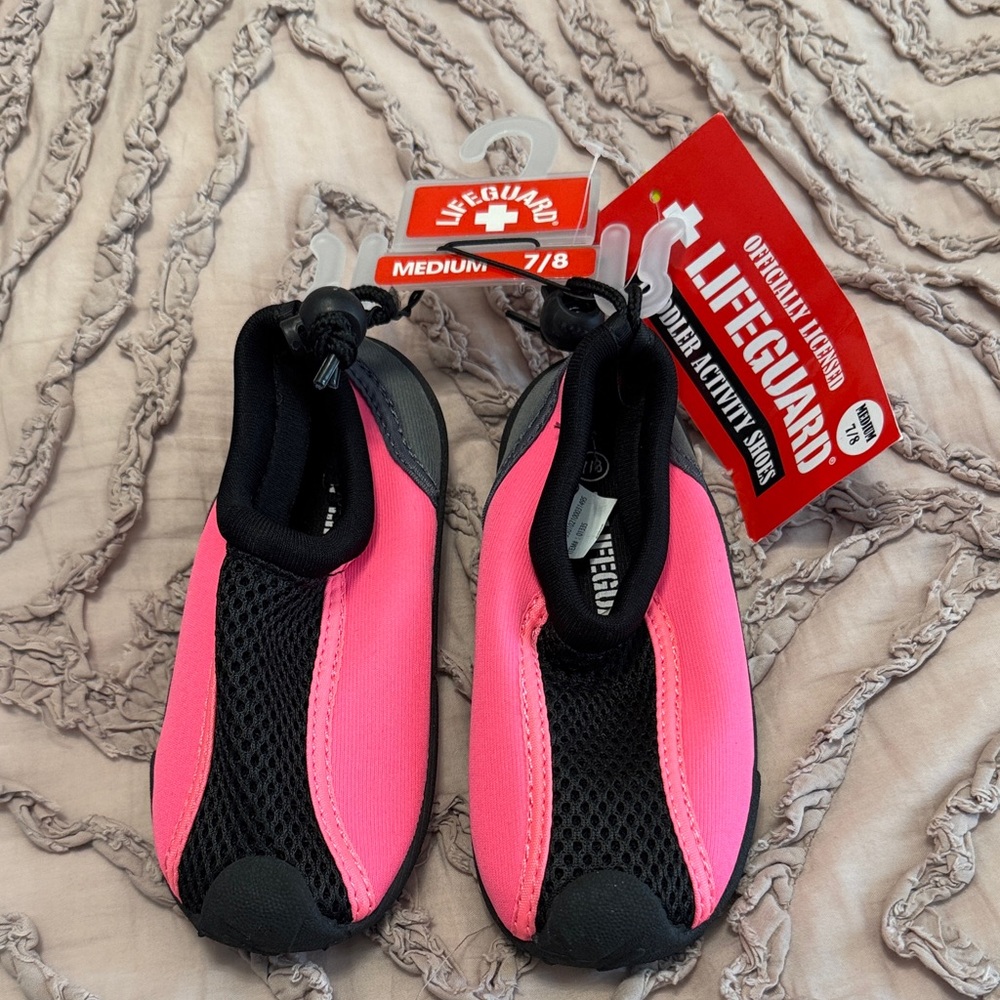 Kids Black and Pink Water Shoes